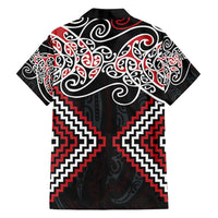Red Aotearoa Tukutuku Manawa Tapu Family Matching Puletasi and Hawaiian Shirt Ta Moko Toi Maori LT9 - Polynesian Pride