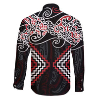 Red Aotearoa Tukutuku Manawa Tapu Family Matching Summer Maxi Dress and Hawaiian Shirt Ta Moko Toi Maori LT9 - Polynesian Pride