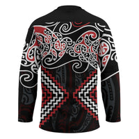 Red Aotearoa Tukutuku Manawa Tapu Hockey Jersey Ta Moko Toi Maori LT9 - Polynesian Pride