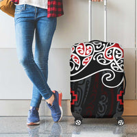 Red Aotearoa Tukutuku Manawa Tapu Luggage Cover Ta Moko Toi Maori LT9 - Polynesian Pride