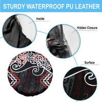 Red Aotearoa Tukutuku Manawa Tapu Spare Tire Cover Ta Moko Toi Maori LT9 - Polynesian Pride