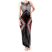 Red Aotearoa Tukutuku Manawa Tapu Tank Maxi Dress Ta Moko Toi Maori LT9 Women Red - Polynesian Pride
