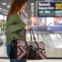 Red Aotearoa Tukutuku Manawa Tapu Travel Bag Ta Moko Toi Maori LT9 - Polynesian Pride