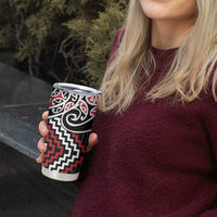 Red Aotearoa Tukutuku Manawa Tapu Tumbler Cup Ta Moko Toi Maori LT9 - Polynesian Pride