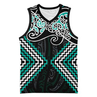 Turquoise Aotearoa Tukutuku Manawa Tapu Basketball Jersey Ta Moko Toi Maori LT9 Unisex Turquoise - Polynesian Pride