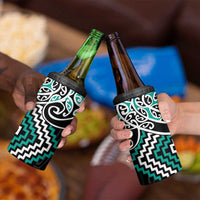 Turquoise Aotearoa Tukutuku Manawa Tapu 4 in 1 Can Cooler Tumbler Ta Moko Toi Maori LT9 - Polynesian Pride