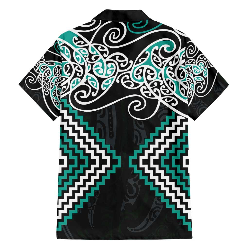 Turquoise Aotearoa Tukutuku Manawa Tapu Family Matching Summer Maxi Dress and Hawaiian Shirt Ta Moko Toi Maori LT9 - Polynesian Pride
