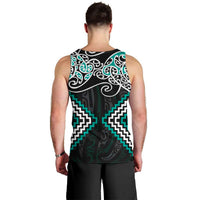 Turquoise Aotearoa Tukutuku Manawa Tapu Men Tank Top Ta Moko Toi Maori LT9 - Polynesian Pride