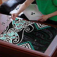 Turquoise Aotearoa Tukutuku Manawa Tapu Puzzle Ta Moko Toi Maori - Polynesian Pride