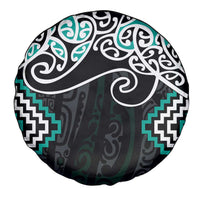 Turquoise Aotearoa Tukutuku Manawa Tapu Spare Tire Cover Ta Moko Toi Maori LT9 - Polynesian Pride