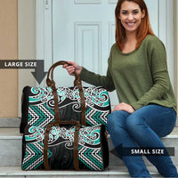 Turquoise Aotearoa Tukutuku Manawa Tapu Travel Bag Ta Moko Toi Maori LT9 - Polynesian Pride