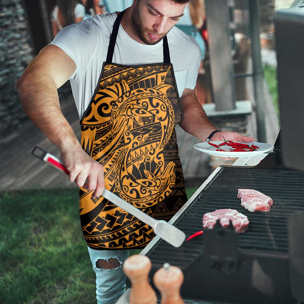 Gold Couple Dolphins Maori Polynesian Style Apron - Polynesian Pride