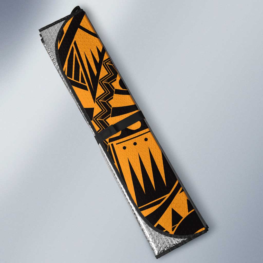 Gold Couple Dolphins Maori Polynesian Style Auto Sun Shade - Polynesian Pride