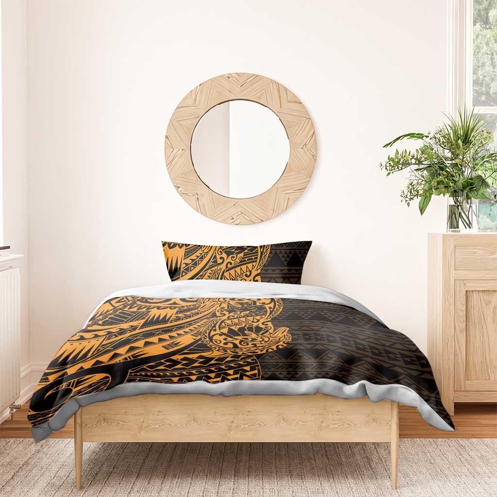 Gold Couple Dolphins Maori Polynesian Style Bedding Set
