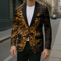 Gold Couple Dolphins Maori Polynesian Style Blazer - Polynesian Pride