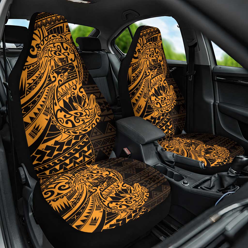 Gold Couple Dolphins Maori Polynesian Style Car Seat Cover LT9 One Size Gold - Polynesian Pride