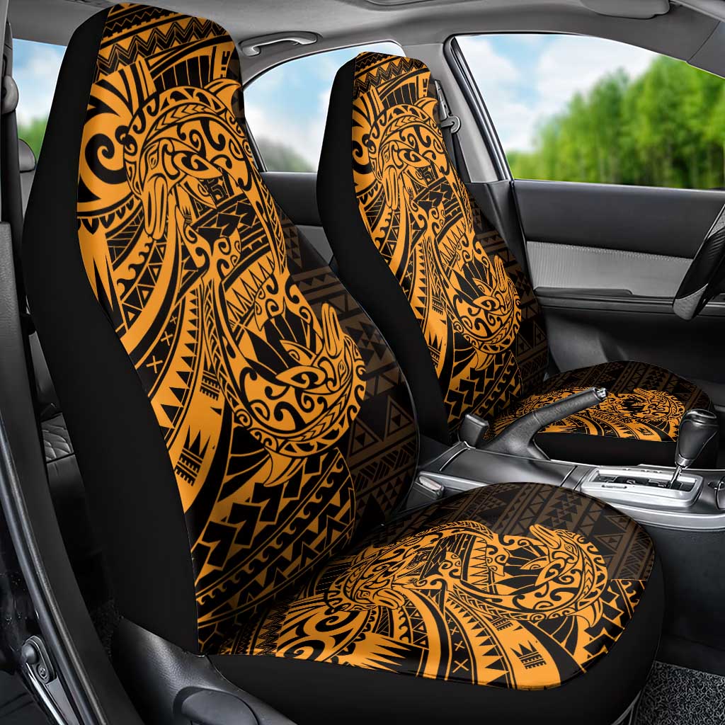Gold Couple Dolphins Maori Polynesian Style Car Seat Cover LT9 - Polynesian Pride