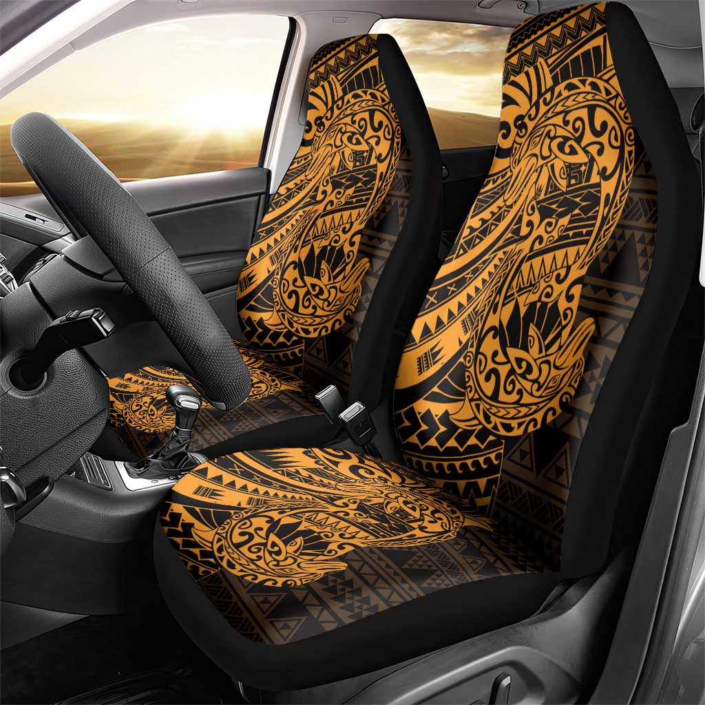 Gold Couple Dolphins Maori Polynesian Style Car Seat Cover LT9 - Polynesian Pride