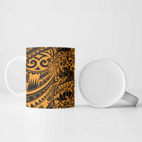 Gold Couple Dolphins Maori Polynesian Style Ceramic Mug - Polynesian Pride