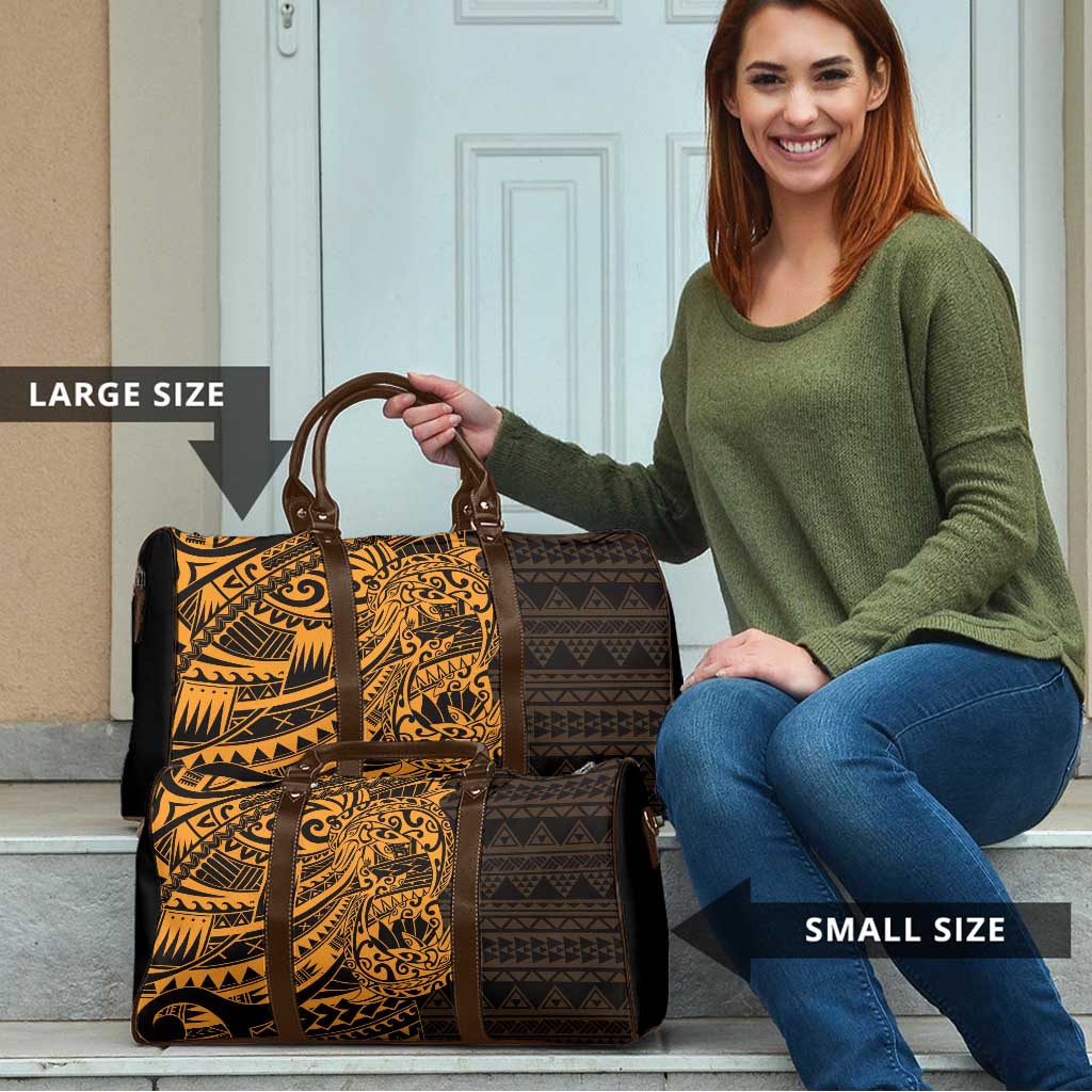 Gold Couple Dolphins Maori Polynesian Style Travel Bag - Polynesian Pride