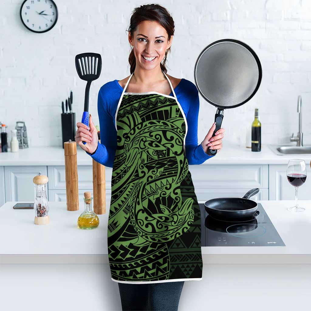 Green Couple Dolphins Maori Polynesian Style Apron - Polynesian Pride