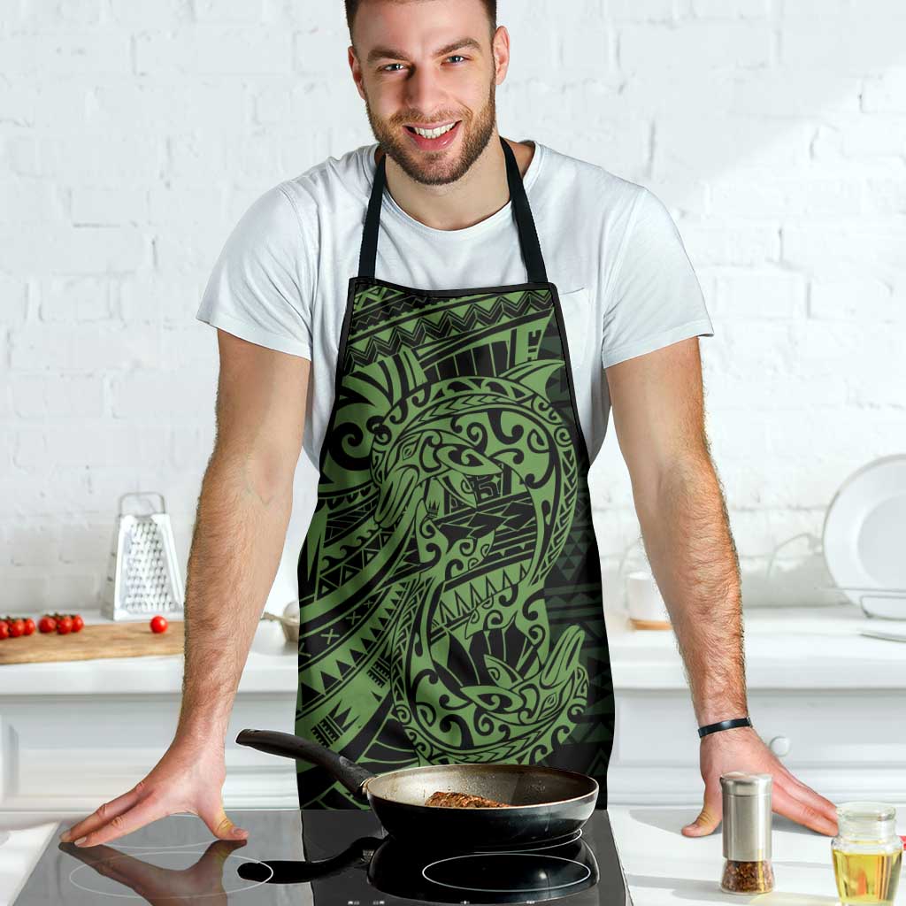 Green Couple Dolphins Maori Polynesian Style Apron - Polynesian Pride