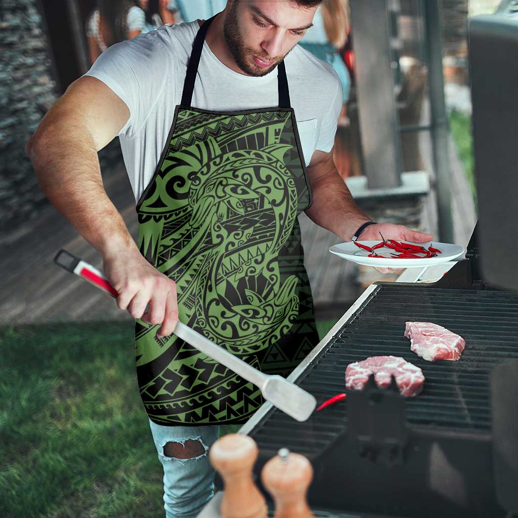 Green Couple Dolphins Maori Polynesian Style Apron - Polynesian Pride