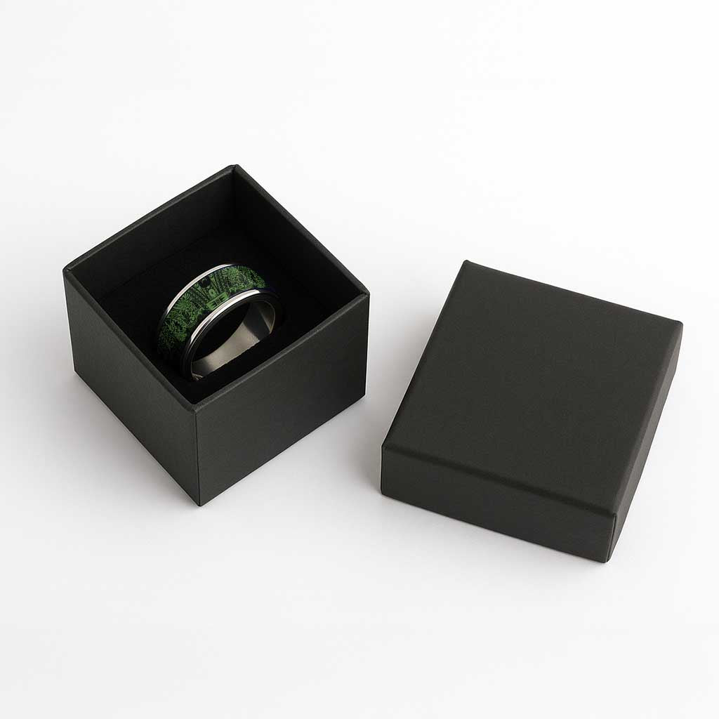 Green Couple Dolphins Maori Polynesian Style Classic Ring - Polynesian Pride