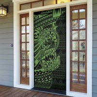 Green Couple Dolphins Maori Polynesian Style Door Cover LT9 - Polynesian Pride