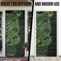 Green Couple Dolphins Maori Polynesian Style Door Cover LT9 - Polynesian Pride