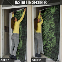 Green Couple Dolphins Maori Polynesian Style Door Cover LT9 - Polynesian Pride