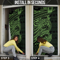 Green Couple Dolphins Maori Polynesian Style Door Cover LT9 - Polynesian Pride
