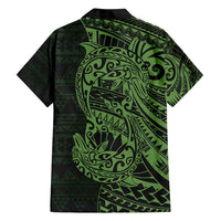 Green Couple Dolphins Maori Polynesian Style Family Matching Short Sleeve Bodycon Dress and Hawaiian Shirt LT9 - Polynesian Pride