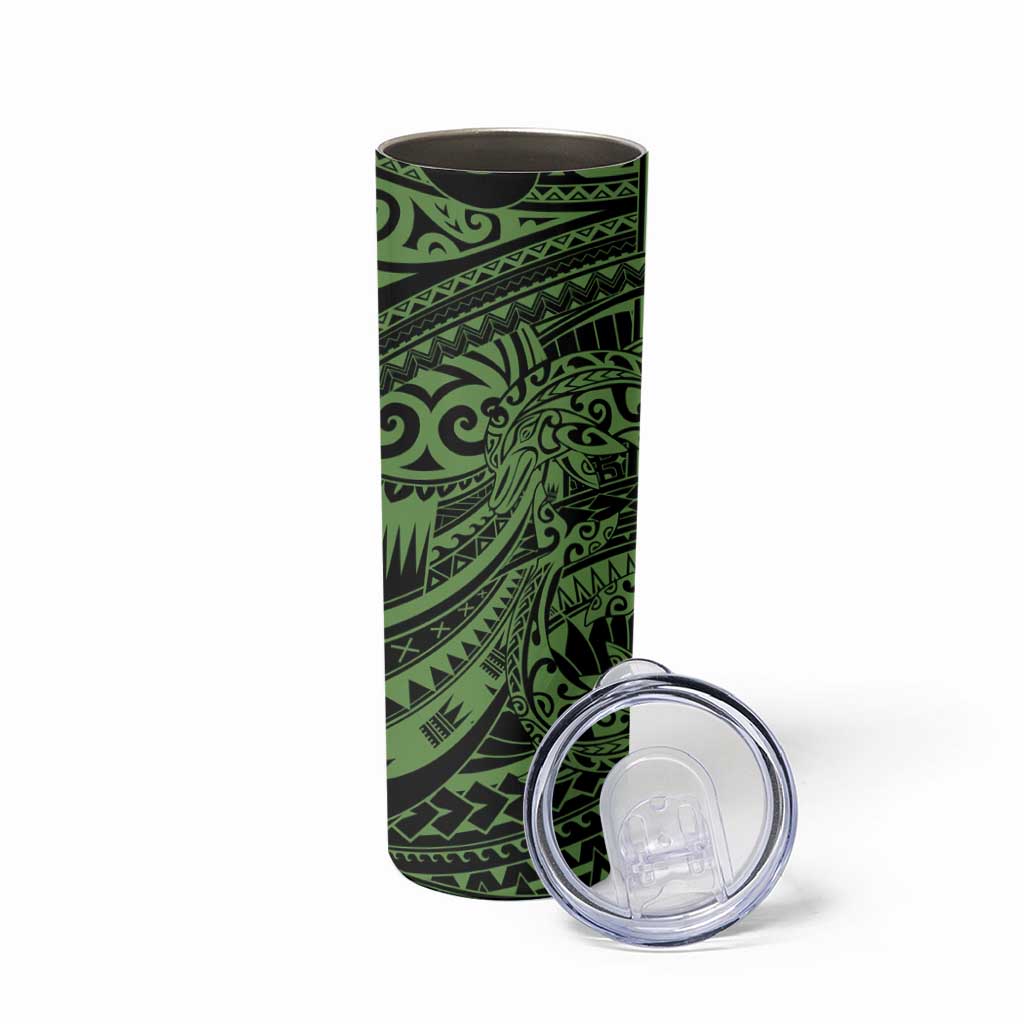 Green Couple Dolphins Maori Polynesian Style Skinny Tumbler LT9 - Polynesian Pride