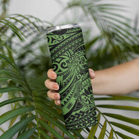 Green Couple Dolphins Maori Polynesian Style Skinny Tumbler LT9 - Polynesian Pride