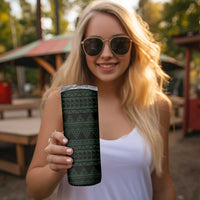 Green Couple Dolphins Maori Polynesian Style Skinny Tumbler LT9 - Polynesian Pride
