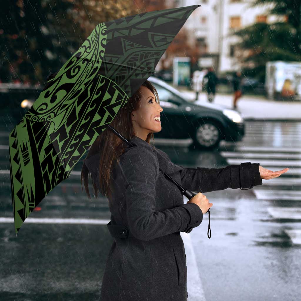 Green Couple Dolphins Maori Polynesian Style Umbrella - Polynesian Pride