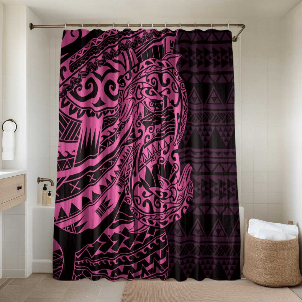 Pink Couple Dolphins Maori Polynesian Style Bathroom Set - Polynesian Pride