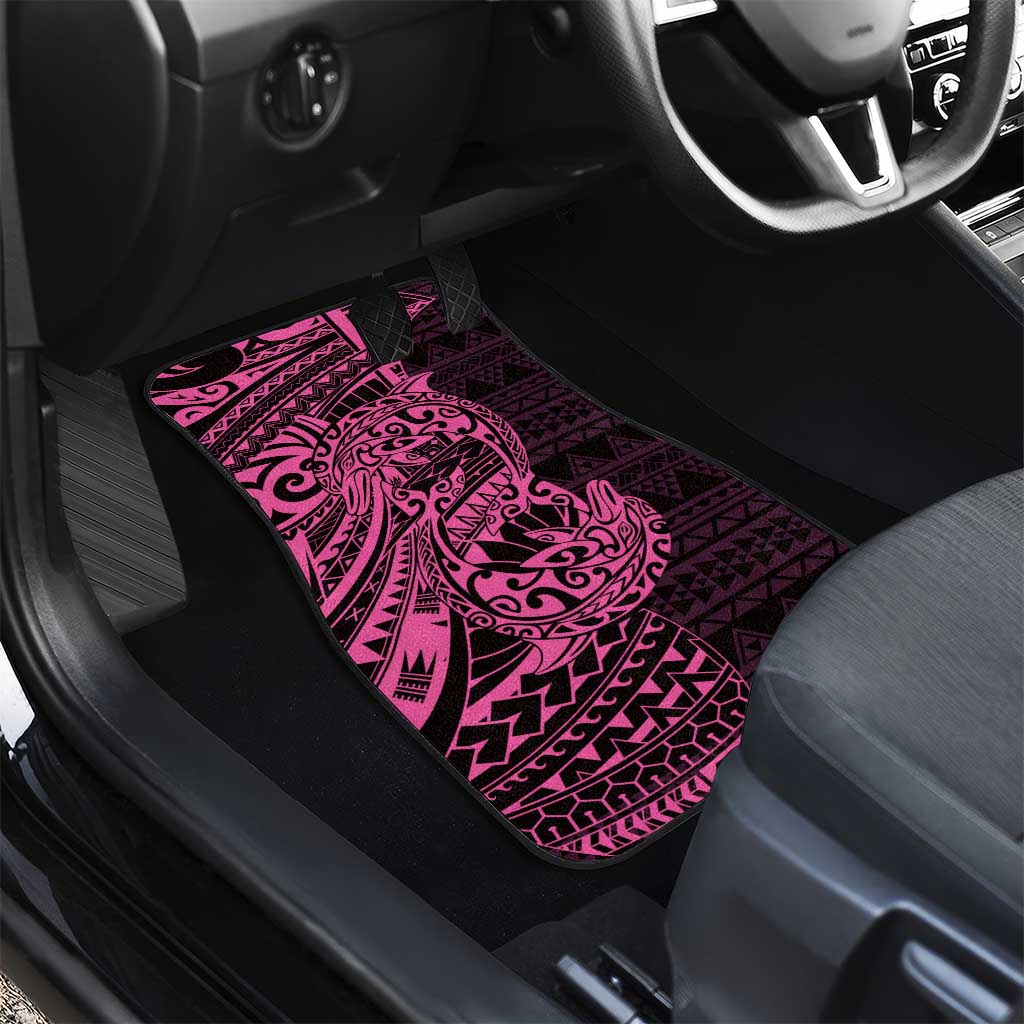 Pink Couple Dolphins Maori Polynesian Style Car Mats