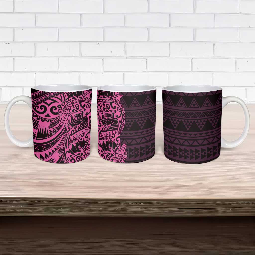 Pink Couple Dolphins Maori Polynesian Style Ceramic Mug - Polynesian Pride