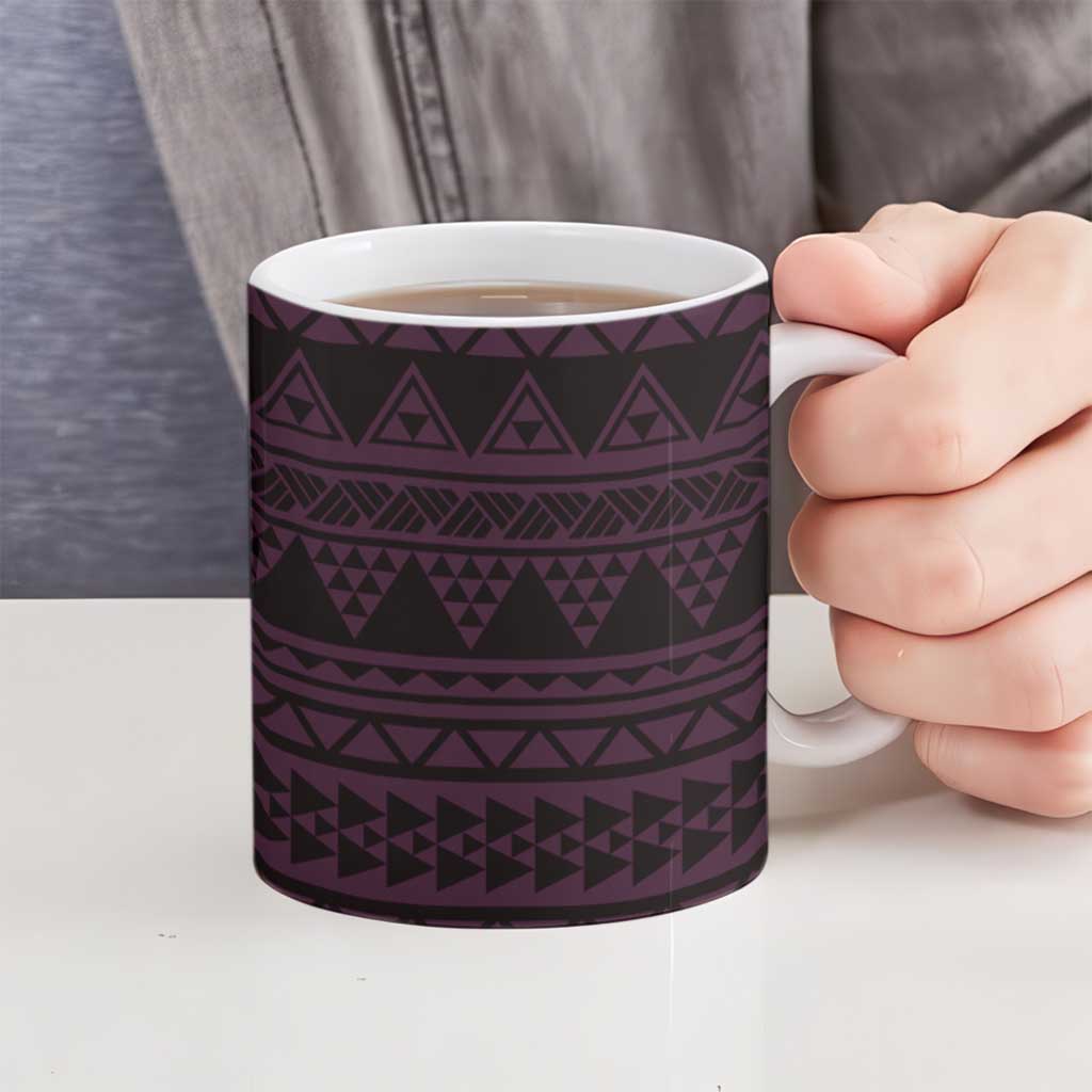 Pink Couple Dolphins Maori Polynesian Style Ceramic Mug - Polynesian Pride