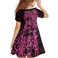 Pink Couple Dolphins Maori Polynesian Style Family Matching Off Shoulder Maxi Dress and Hawaiian Shirt LT9 - Polynesian Pride