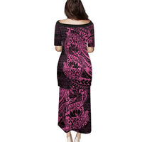 Pink Couple Dolphins Maori Polynesian Style Family Matching Puletasi and Hawaiian Shirt LT9 - Polynesian Pride