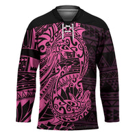 Pink Couple Dolphins Maori Polynesian Style Hockey Jersey - Polynesian Pride
