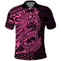 Pink Couple Dolphins Maori Polynesian Style Polo Shirt LT9 Pink - Polynesian Pride