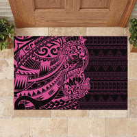 Pink Couple Dolphins Maori Polynesian Style Rubber Doormat LT9 Pink - Polynesian Pride
