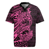 Pink Couple Dolphins Maori Polynesian Style Rugby Jersey LT9 Pink - Polynesian Pride