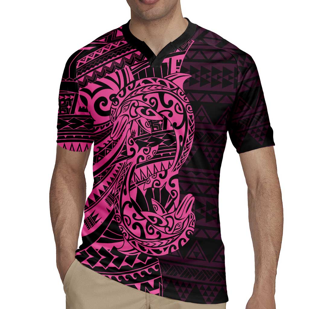 Pink Couple Dolphins Maori Polynesian Style Rugby Jersey LT9 - Polynesian Pride
