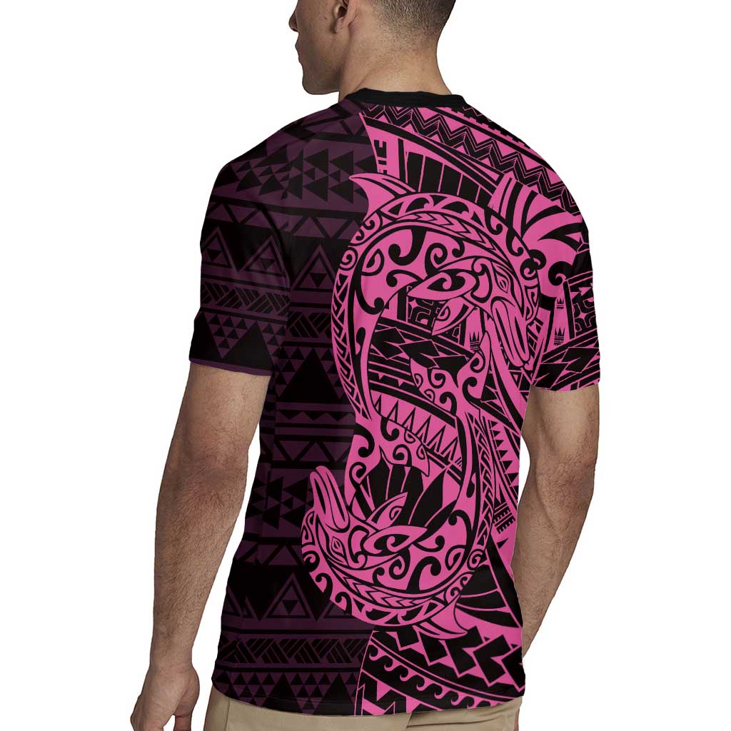 Pink Couple Dolphins Maori Polynesian Style Rugby Jersey LT9 - Polynesian Pride