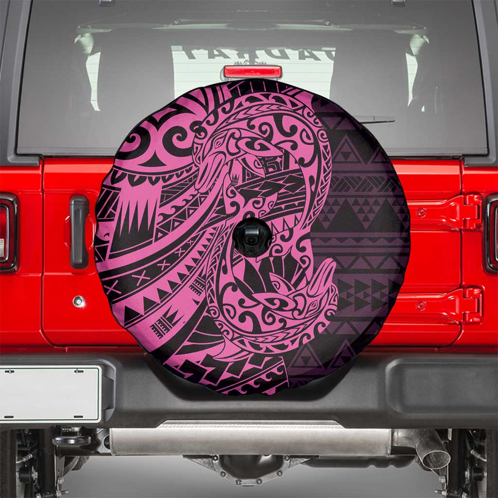 Pink Couple Dolphins Maori Polynesian Style Spare Tire Cover LT9 - Polynesian Pride